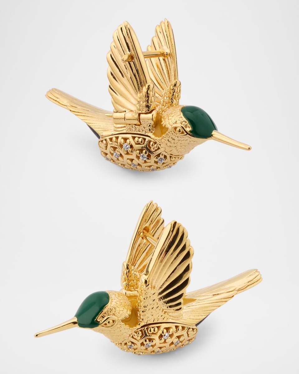 Colibri 18K Gold-Finish Sterling Silver Bird Earrings